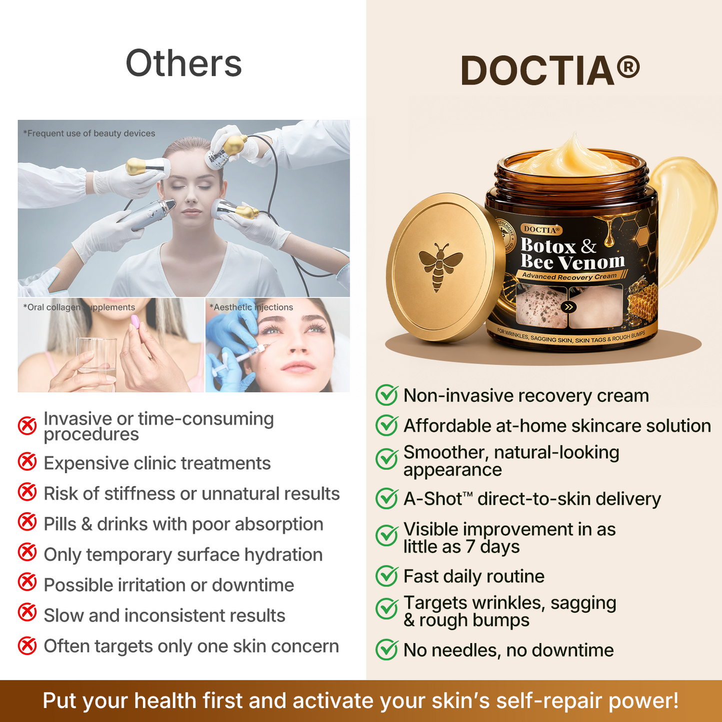 【Made and Shipped from US】🚑 DOCTIA® Botox & Bee Venom Advanced Recovery Cream—For Wrinkles, Sagging Skin, Skin Tags & Rough Bumps⚡